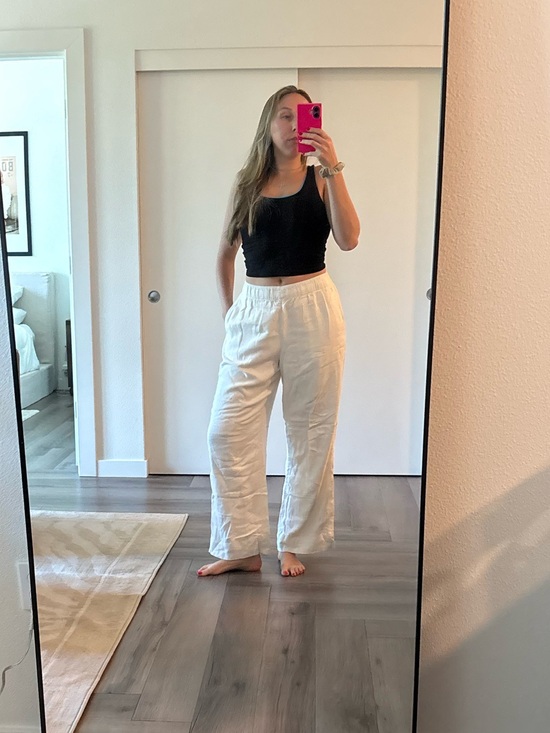 Abercrombie & Fitch Pants - Abercrombie White Linen Wide Leg Pants